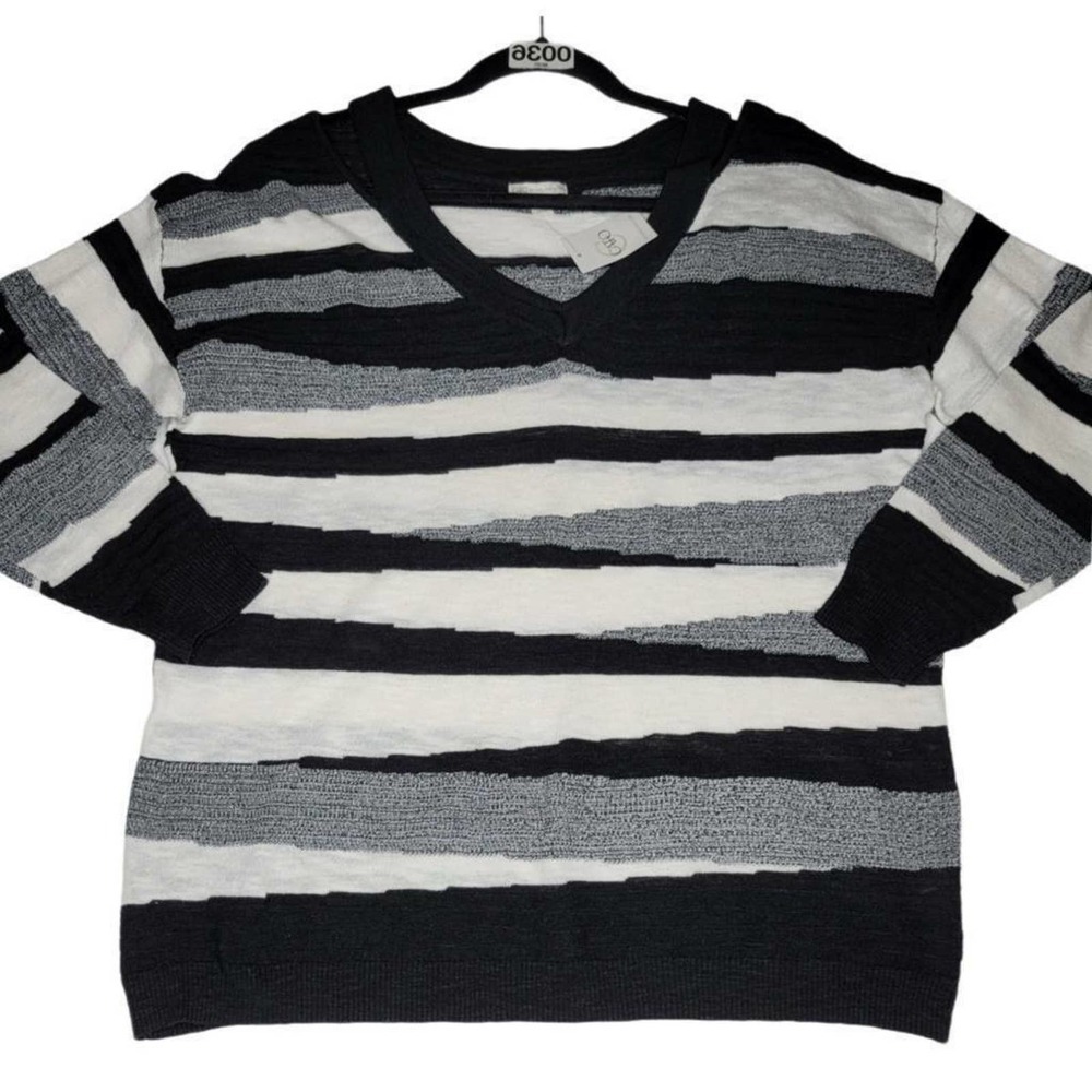 Cato Plus Sportswear Pullover Sweater Top Ideal Black Monoadmiral Size 18/20 NWT